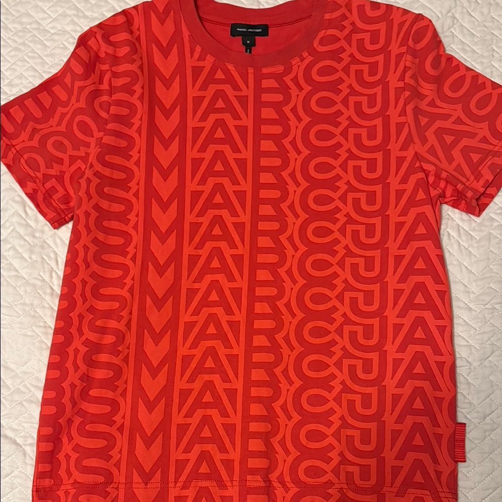 Marc Jacobs Red Patterned Short Sleeve Tee
